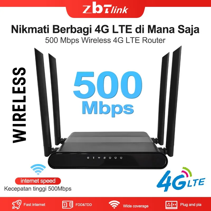 Zbotlink Router 4G 500Mbps WiFi5 CPE Home Wireless   Dukungan SIM, kabel LAN Ada Stok
