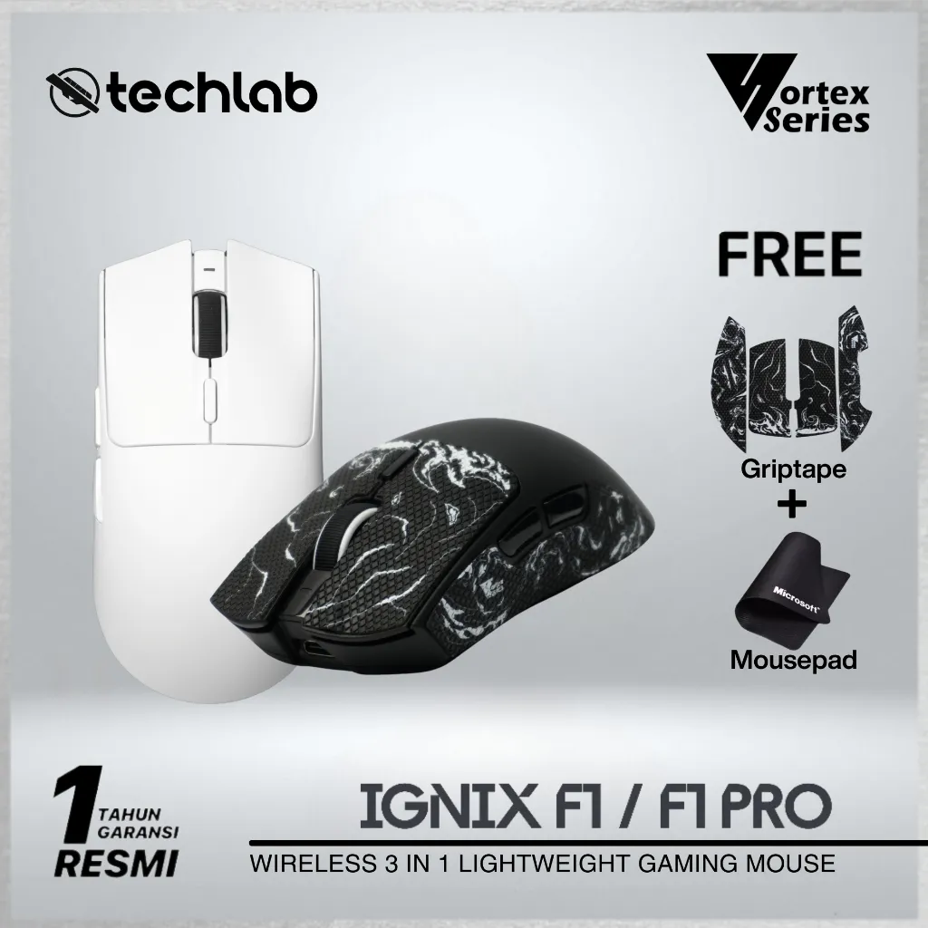 Vortexseries IGNIX F1 PRO / F-1 Wireless 3 in 1 Ultralight Gaming Mouse / Vortex Ignix F1