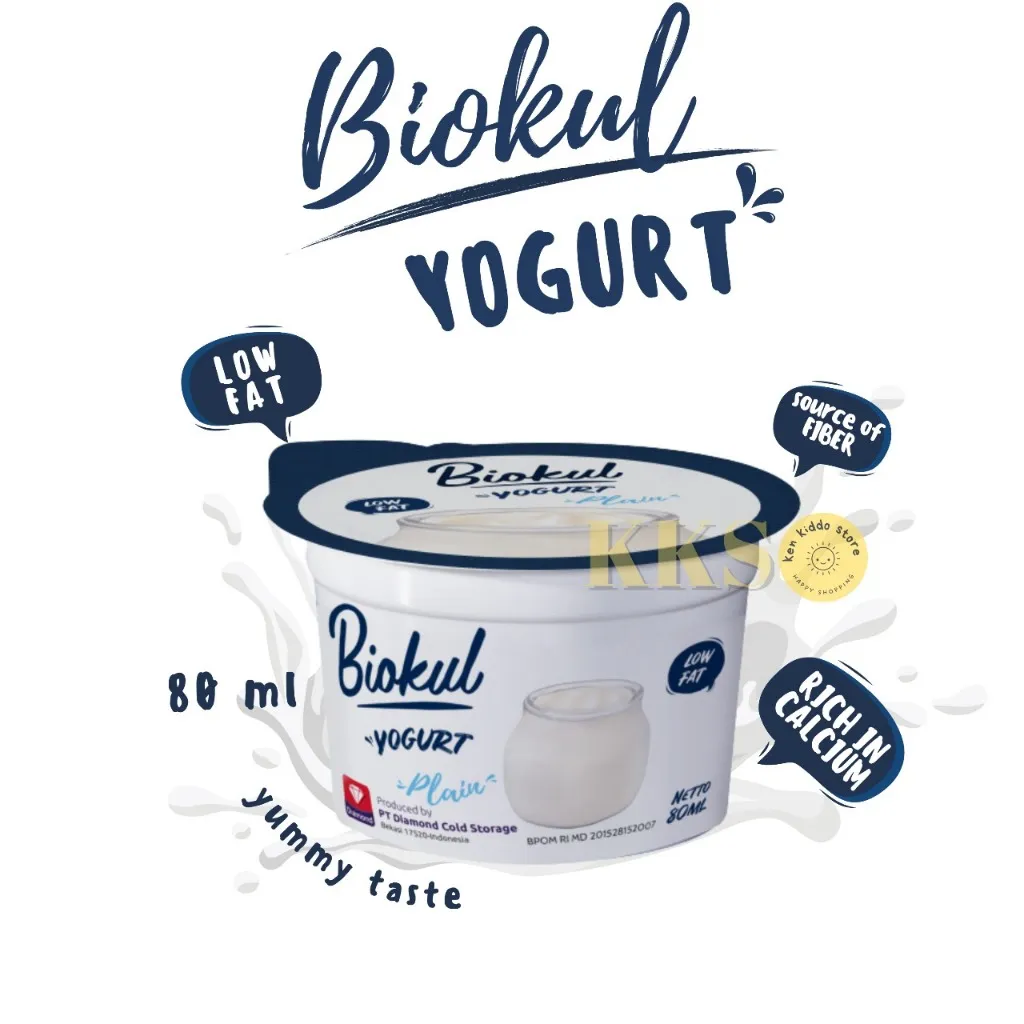 Biokul Yogurt Plain 80ml | Yoghurt MPASI Bayi | Makanan Bayi | Snack Bayi | Makanan Sehat