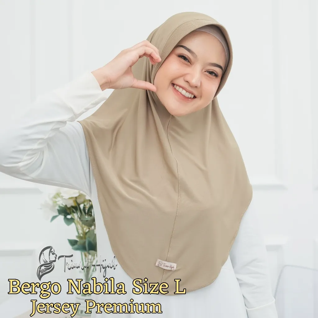 Hijab Bergo Instan Jilbab Nabila Jersey Premium Size L