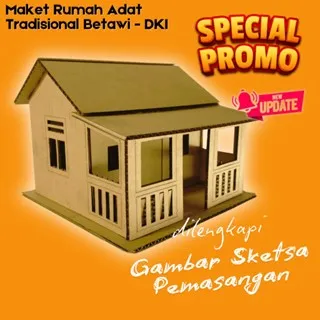 Miniatur Maket Rumah adat betawi dki jakarta maket rumah kardus kebaya Adat Betawi dari kardus miniatur rumah adat betawi kerajinan tangan prakarya rumah adat