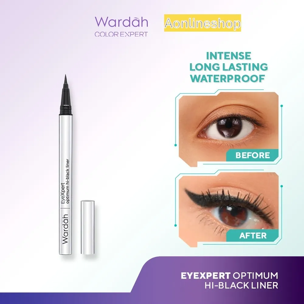 AS Wardah Eyeliner Spidol EyeXpert Optimum Hi-Black Liner Eye Liner Waterproof Anti Air Hitam