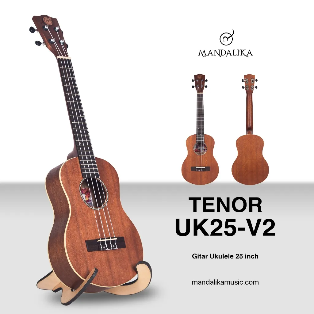 Ukulele Tenor Mandalika UK-25 Include Softcase, Senar Cadangan, Pick, Sertifikat Original Produk