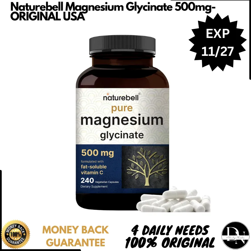 Naturebell Magnesium Glycinate 500mg 240 Capsules