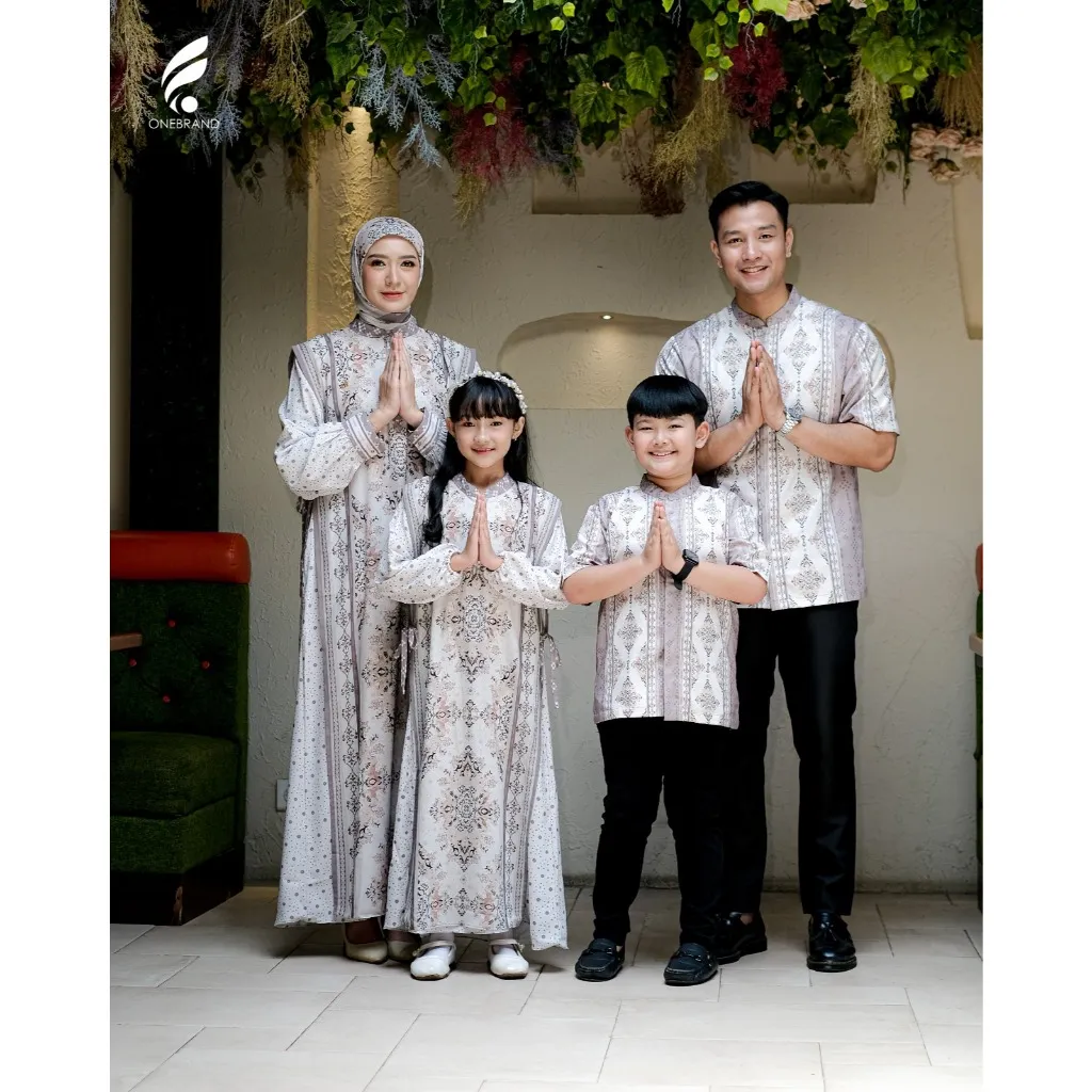 ONEBRANDHIJAB - GIZHARA Taupe Sarimbit keluarga lebaran couple baju muslim ibu ayah anak perempuan dan laki-laki