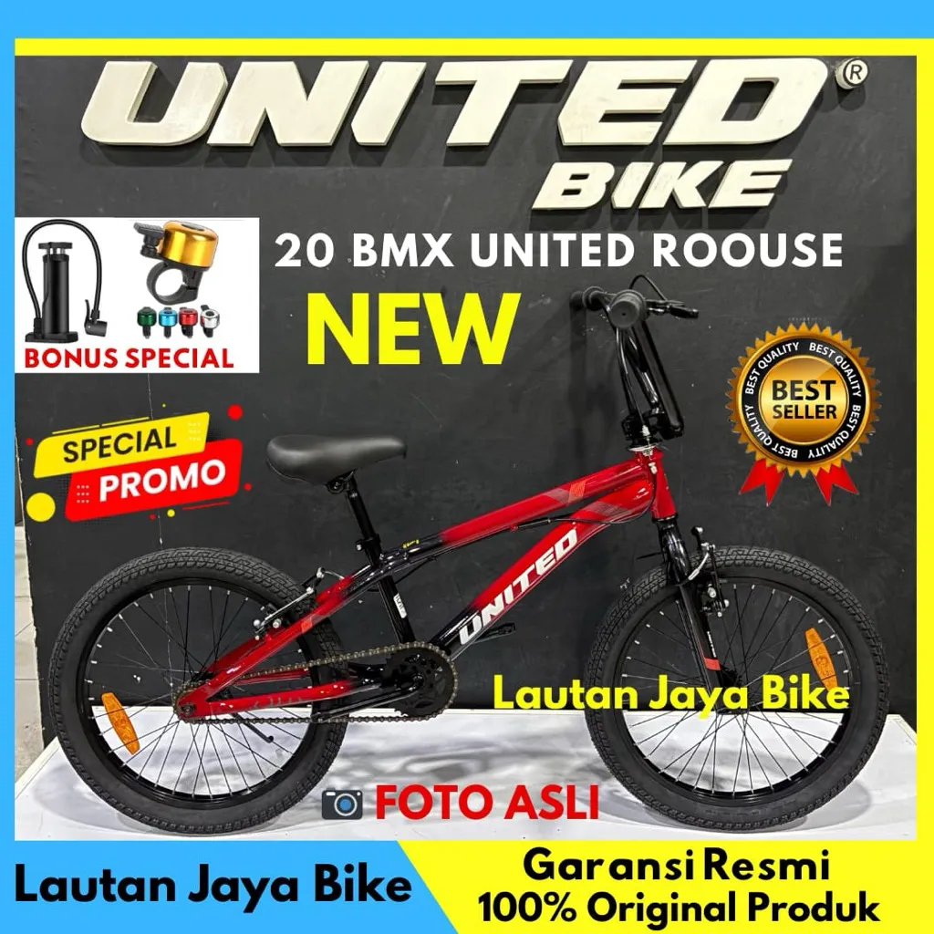 SEPEDA ANAK 20 BMX UNITED ROOUSE Model Terbaru Rem Rotor New
