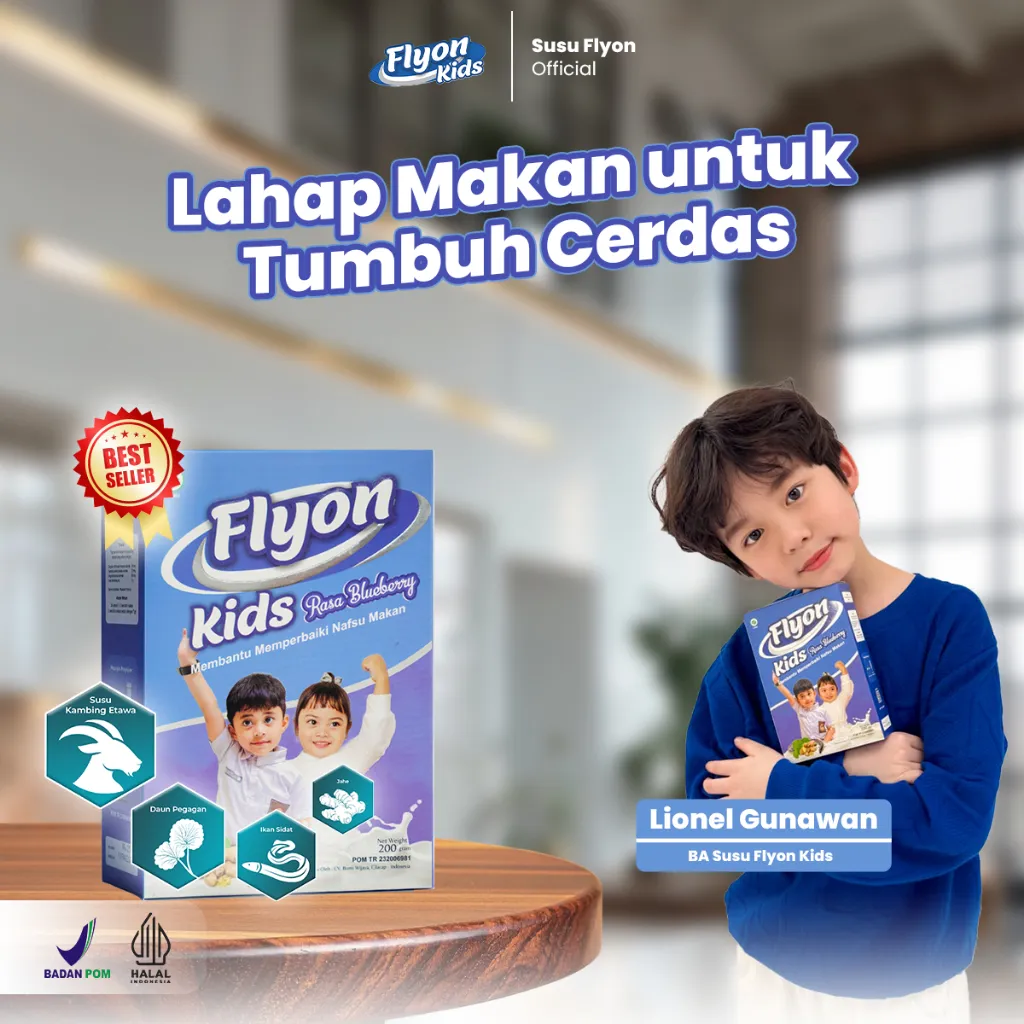 NEW PACKAGING Susu Flyon KIDS Susu Penggemuk Badan Anak Original Vitamin Penambah Berat Badan Anak Suplemen Penambah Nafsu Makan Anak