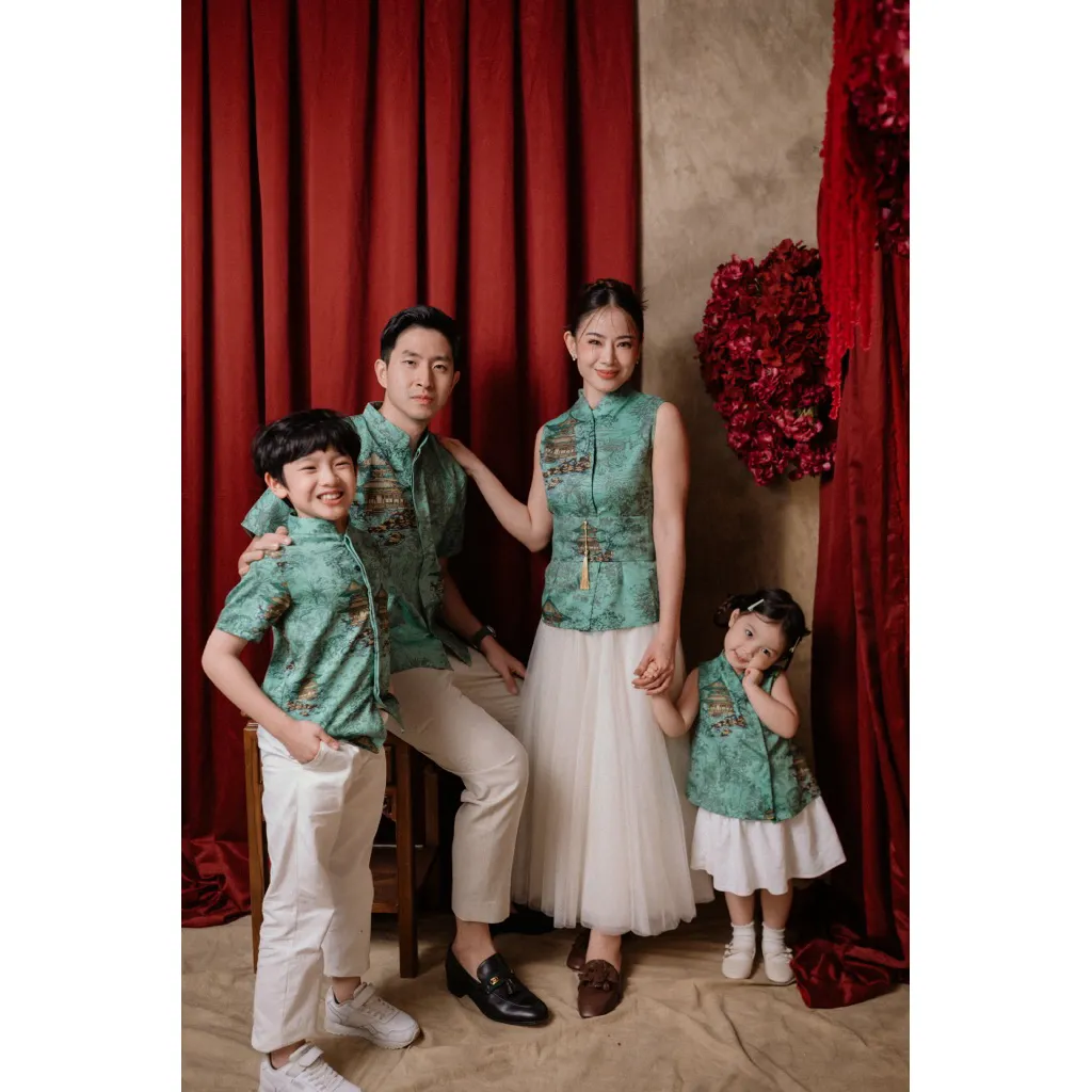 [WEARING INS] Qing Yan Family - Cheongsam Modern 2026 Baju Imlek Family - Atasan Imlek Set Family 2026