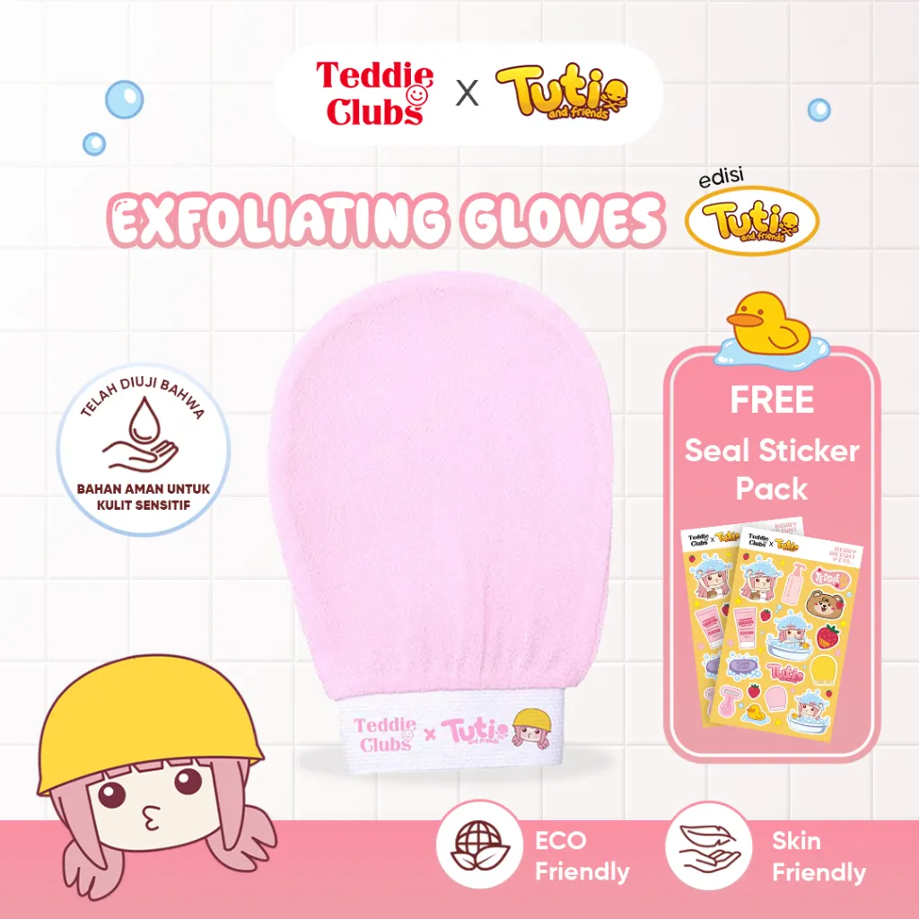 [READYSTOCK] Teddy Clubs Body Exfoliating Gloves - Sarung Eksfoliasi Tubuh - Sarung Pengangkat Daki Tubuh | Sarung Mandi | Bath Gloves Exfoliating | Alat Scrub Badan