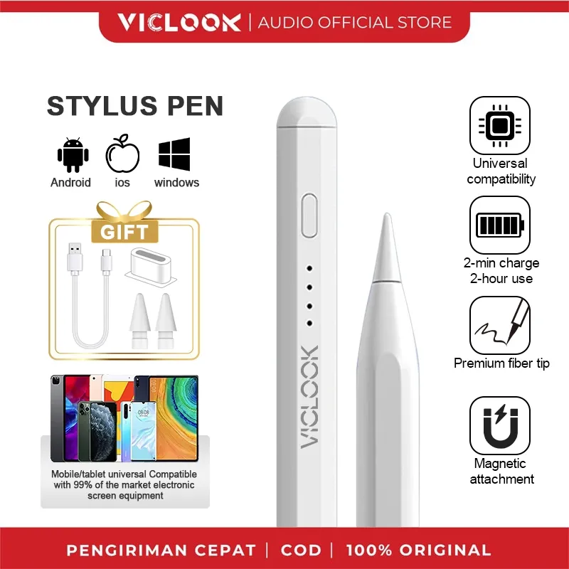 VICLOOK Stylu Pen Universal Magnetic Smart Stylu Fit For iPad Android Huawei IOS Redmi Samsung
