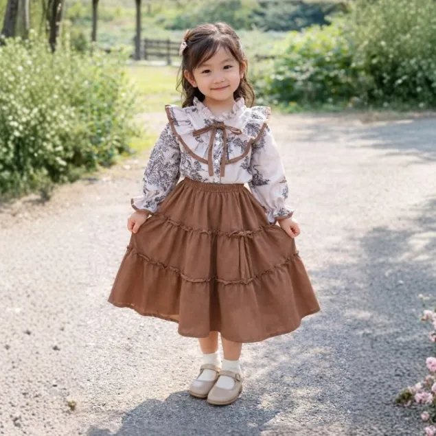 NAJWA - Setelan Anak Perempuan Zunaira Motif Bunga Model Terlaris / Fashion Oneset Anak Perempuan Atasan dan Rok 7/8 Korean Style Terlaris