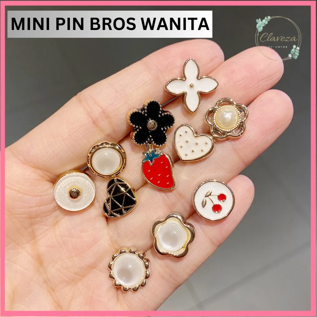 10PCS/Set Pin Bros Kancing, Pin Baju Hijab Bros Tuspin Hijab Korea Pin Accessories GROSIR