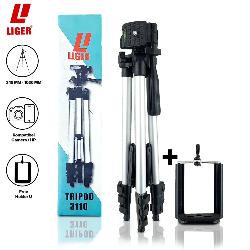 LIGER Photograph Tripod Max 1 M Dengan Holder U Light Stand Portable Aluminium L-3110