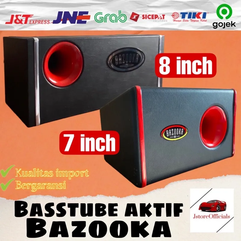 Bass Tube Aktif Mobil / Subwoofer Bazooka – Ukuran 7 Inch & 8 Inch | Bass Mobil Powerful