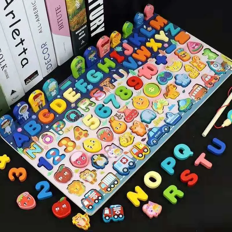 Montesori Puzzle/ Mainan Edukasi Anak / Macaroon Shape Wooden/ Logarithmic / Mainan Berhitung