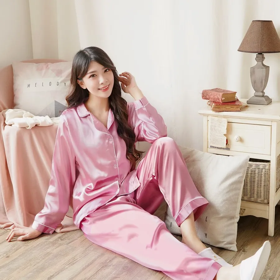 BAJU TIDUR PIYAMA SATIN LENGAN PANJANG/PIYAMA SATIN LENGAN PANJANG