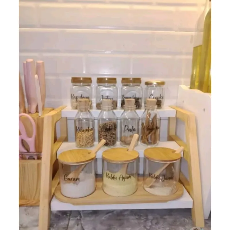 Rak Bumbu Susun 3 Rak Penyimpanan Bumbu Dapur Rak Aesthetic