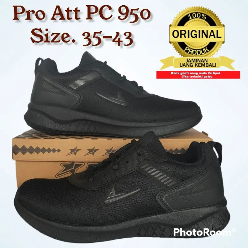 ORIGINAL Sepatu Sekolah / kerja PRO ATT PC 950 Hitam / pro att PI 600 / TGZ 896 / IVO 555 - Sepatu sneakers / sepatu kerja / sepatu running pria original / sepatu pramuka SD SMP SMA