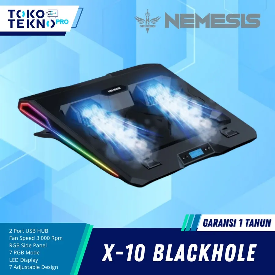 NYK Nemesis X10 / X-10 BlackHole CoolingPad Air Flow Suction RGB LED
