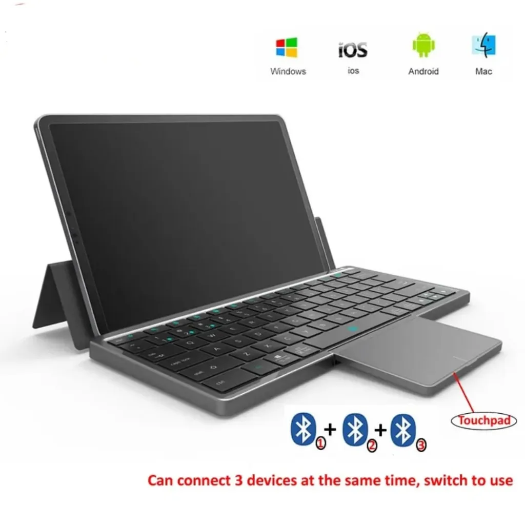 Smart Keyboard Bluetooth 3 Device With Rotatable Touchpad KF8700 Wireless