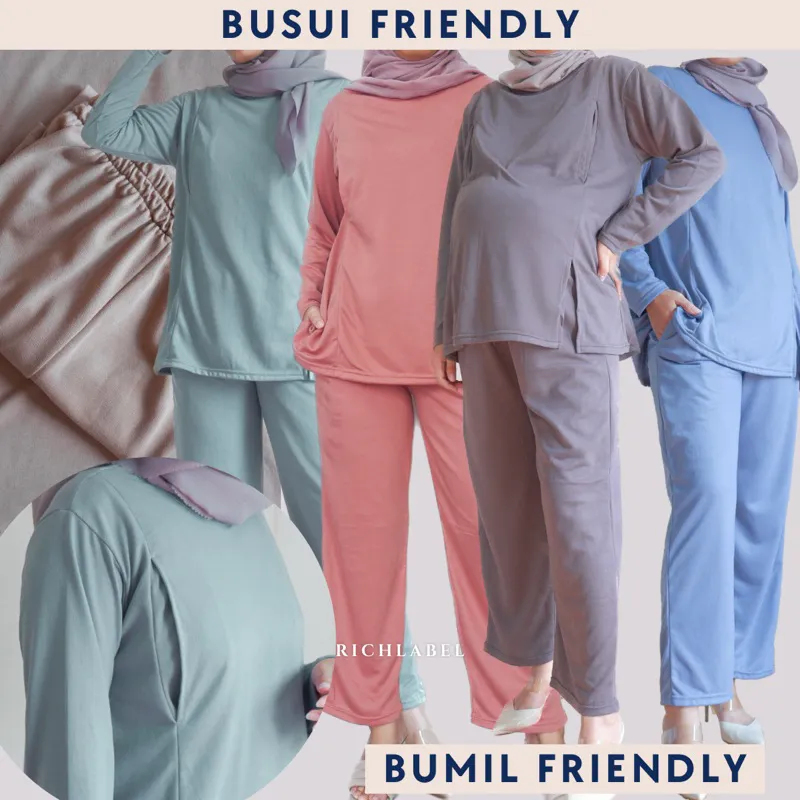 Baju Setelan Menyusui Bukaan Samping Kanan Kiri Babyterry - BUSUI KIARA ONE SET 048