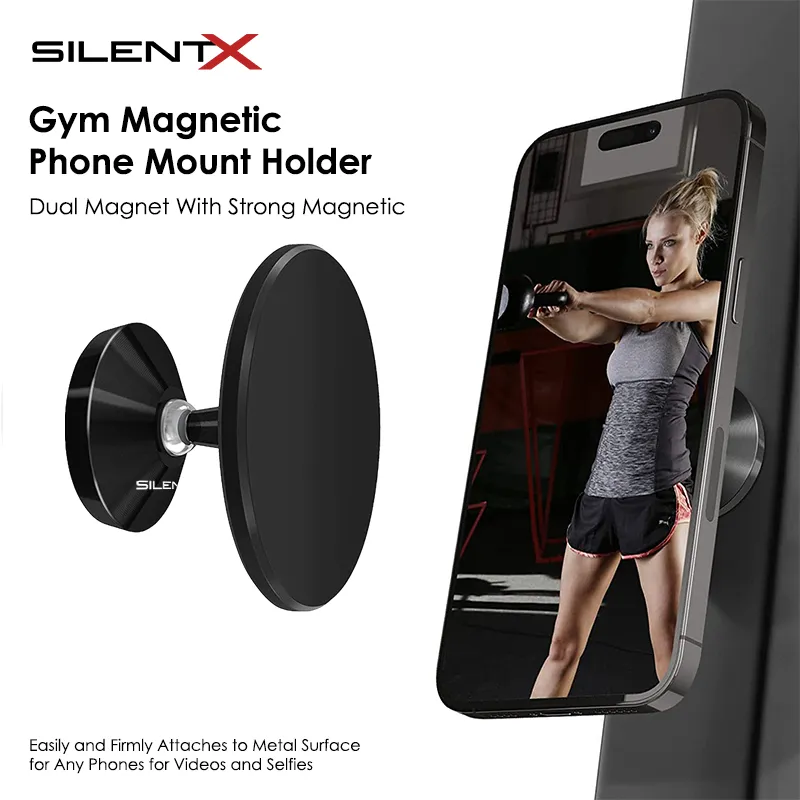 THE PREMIUM GOODS - SILENTX GYM CAR RING PHONE HOLDER DUA SISI DUAL MAGNET MOBIL MAGNETIC AKSESORIS ALAT GYM FITNES MAGSAFE DUDUKAN DINDING IPHONE HP HANDPHONE ANDROID UNIVERSAL