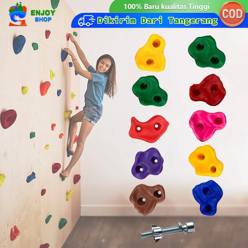 10Pcs Poin Panjat Tebing Resin Berwarna Batu Panjat Resin Untuk Dinding Boulder Dan Latihan Climbing