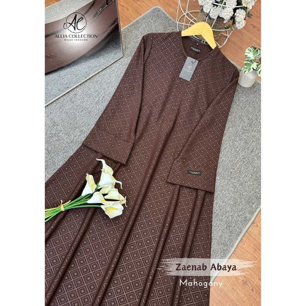 Zaenab Abaya | Allia Collection | Gamis Wolfis Embos Murah | Gamis Syari