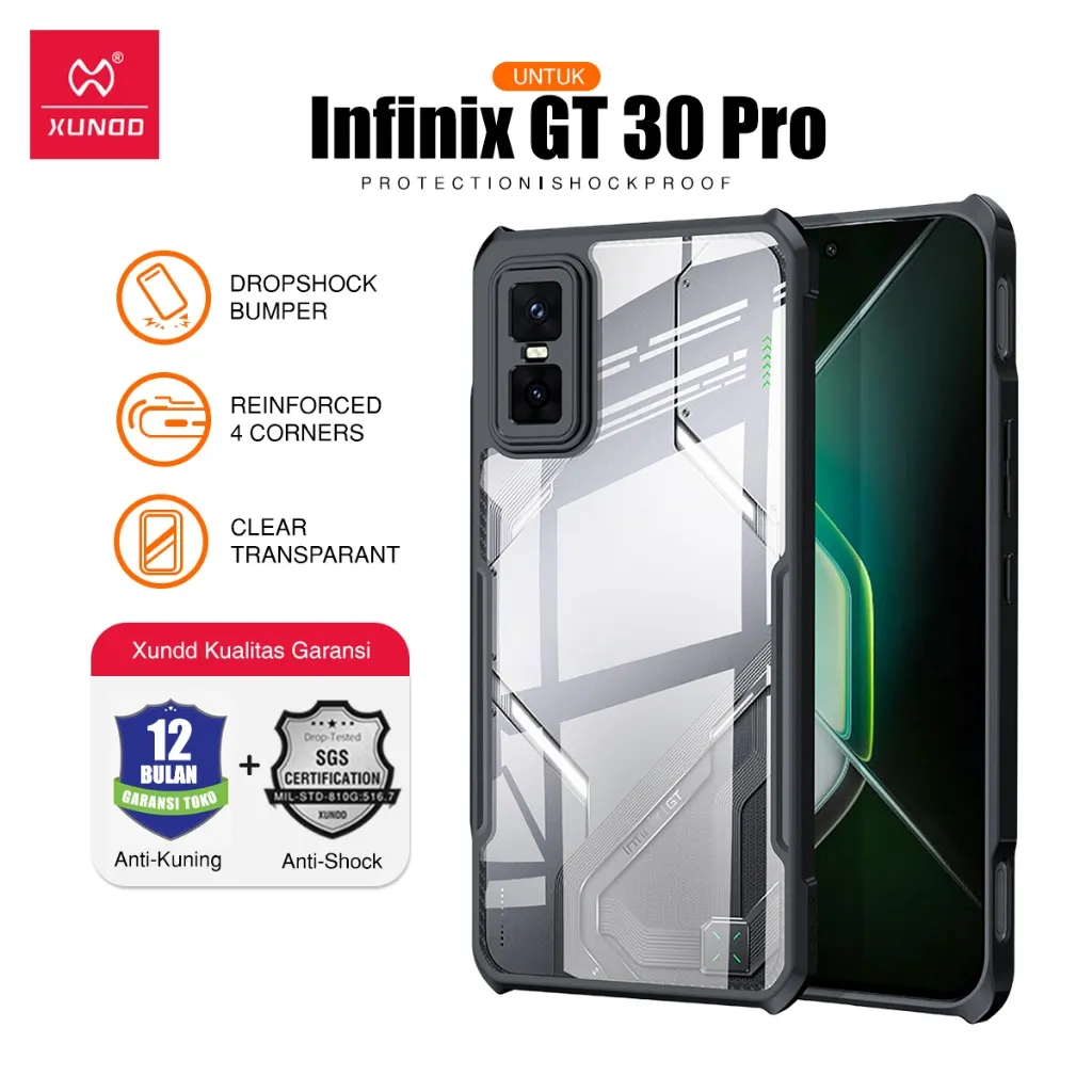 XUNDD Case Untuk Infinix GT 30 Pro 6.78 inch Shockproof Slim Transparan Airbag Case/Anti Crack Case