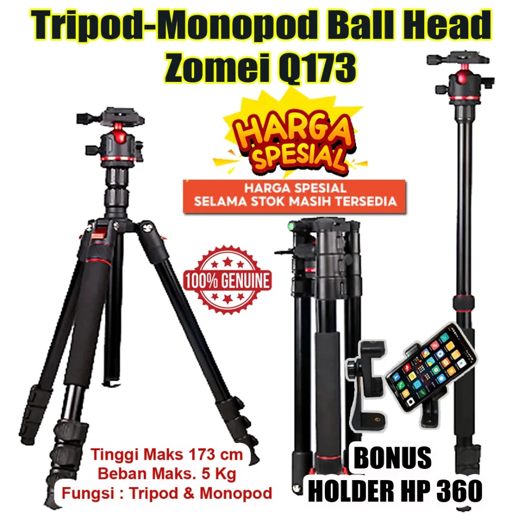 Tripod - Monopod Ball Head Zomei Q173 Original