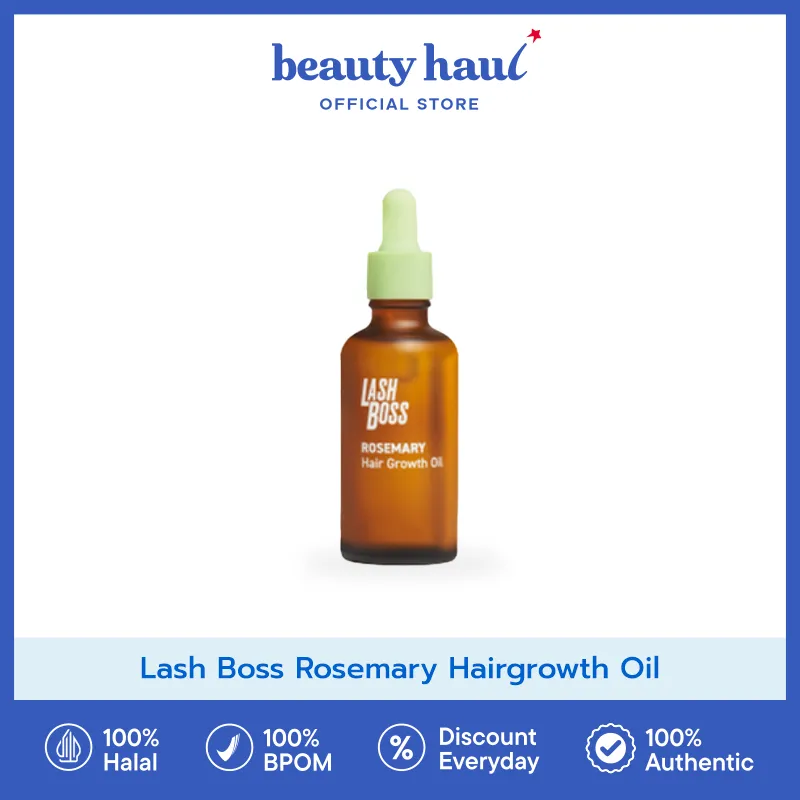 LASH BOSS Rosemary Hairgrowth Oil (50ml) - Hair Treatment Oil, Hair Growth Oil Anti Rontok dengan Rosemary Oil, Minyak Rambut Herbal untuk Perawatan Rambut Rontok