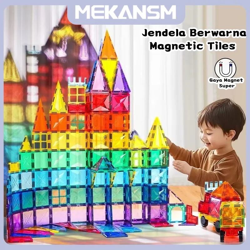 MEKANSM Mainan Magnetic Block Mainan Keping Magnet Susun DIY Anak Mainan Magnet Anak Edukasi