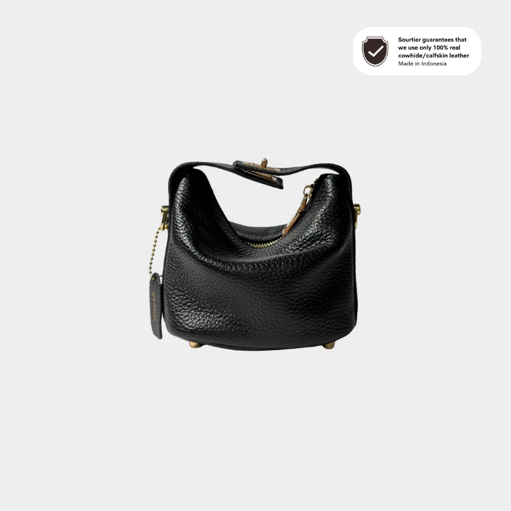 [Sourtier] PRE-ORDER Kifle Bag BLACK / Handbag / Leather Handbag / Tas kulit Asli / Crossbody Bag / Slingbag / Tas / Tas kulit wanita / Top Handle Bag