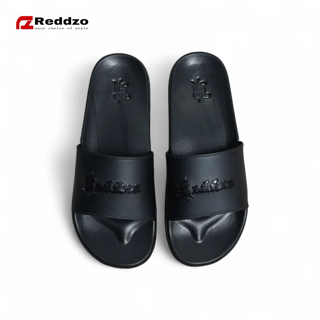 Reddzo Sandal Slop Pria Anti Slip Fullblack Slipper