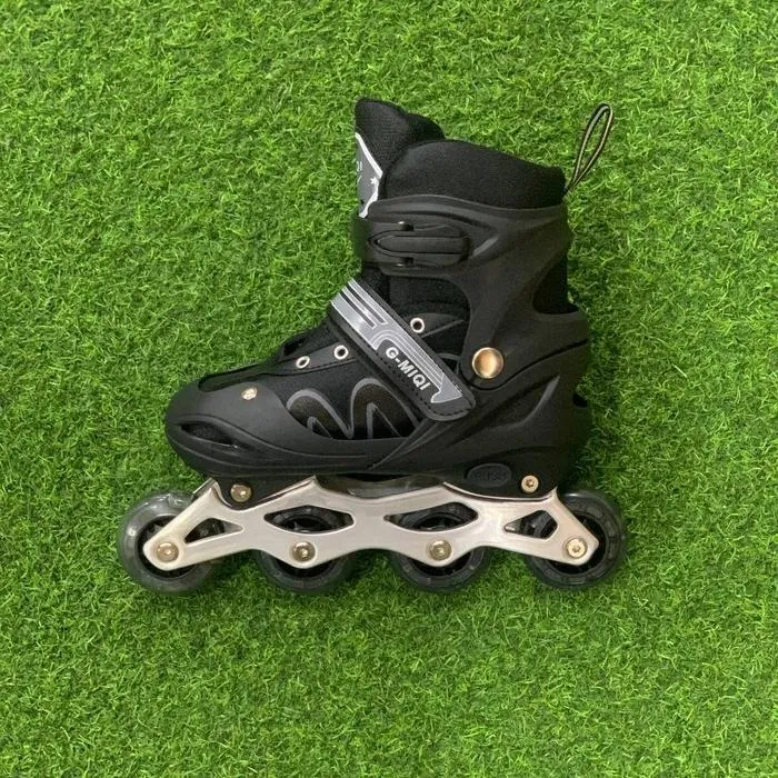 Sepatu Roda Inline Skate PVC Front Flash Star Black