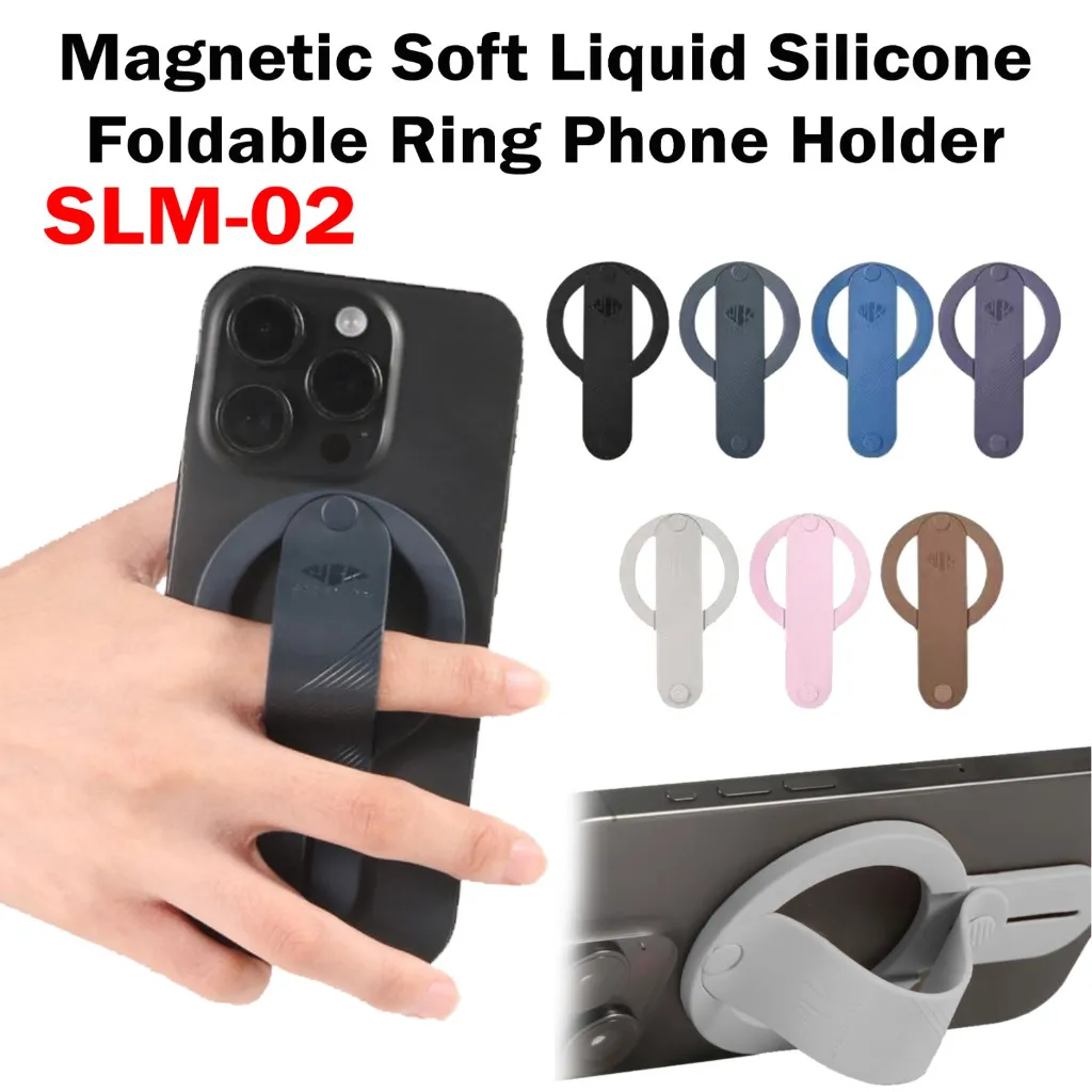 Holder Grip HP / Magnetic Soft Liquid Silicone Foldable Ring Phone Holder Phone Grip SLM-02
