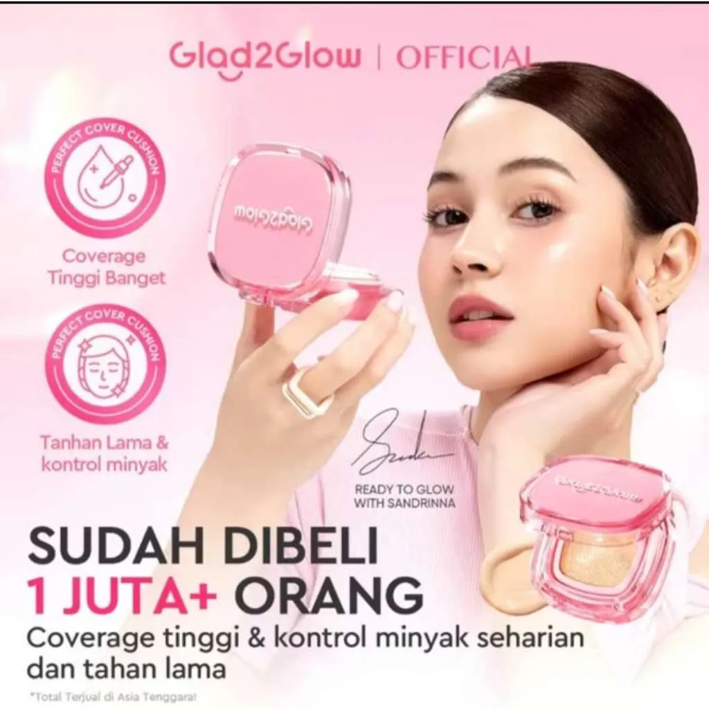 Glad2Glow Perfect Cover Cushion Foundation Waterproof Make Up Setting Concealer BB Cream