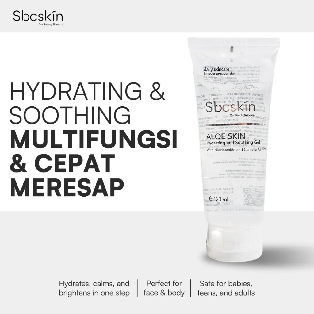 [BPOM] Aloe Skin Hydrating and Soothing Gel 120 ml | moisturizer Hydrated aloe vera gel aloevera