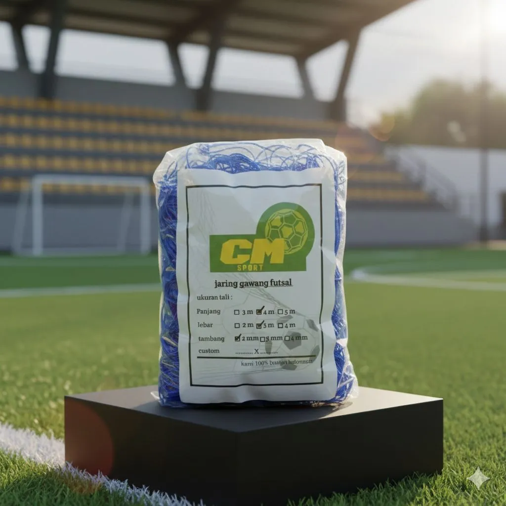 Jaring Gawang Futsal 4x3 Meter Sepasang (Isi 2 Gawang) Bahan Tali Polietilen Tebal Premium - Jaring Net Gawang Sepak Bola Futsal Outdoor Indoor Kuat Awet Tahan Lama