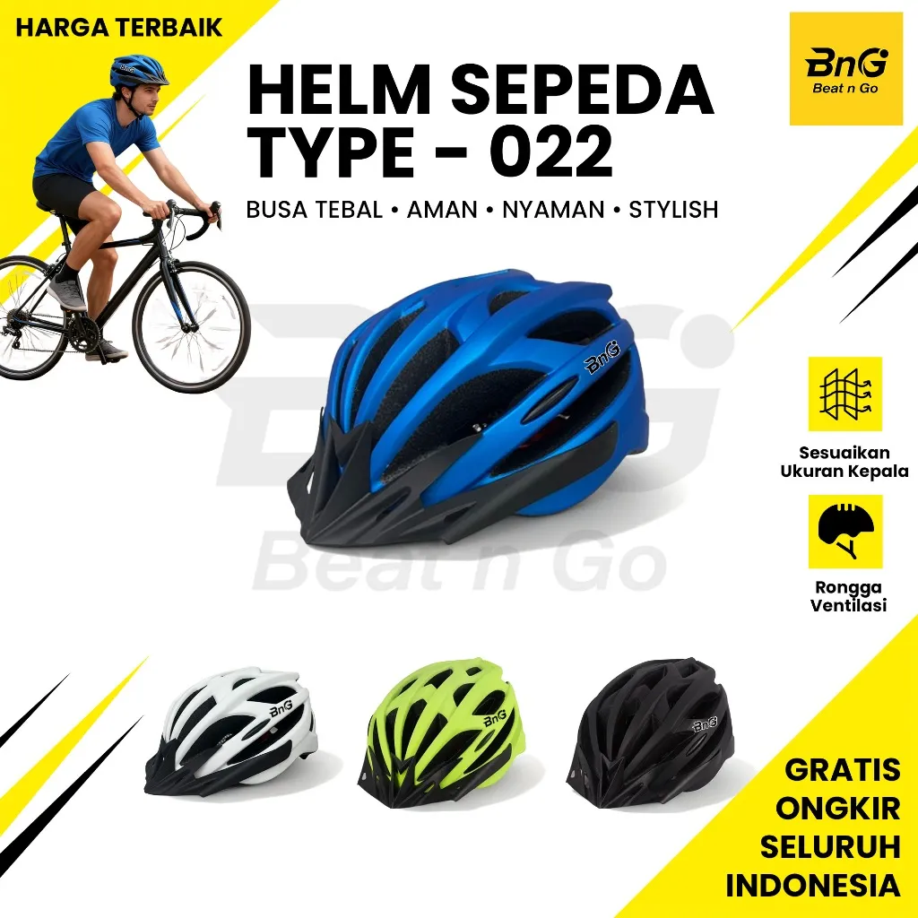 Helm Sepeda Sport Dewasa Unisex – Aman, Nyaman & Stylish | LED & Anti Bentur - HD 022