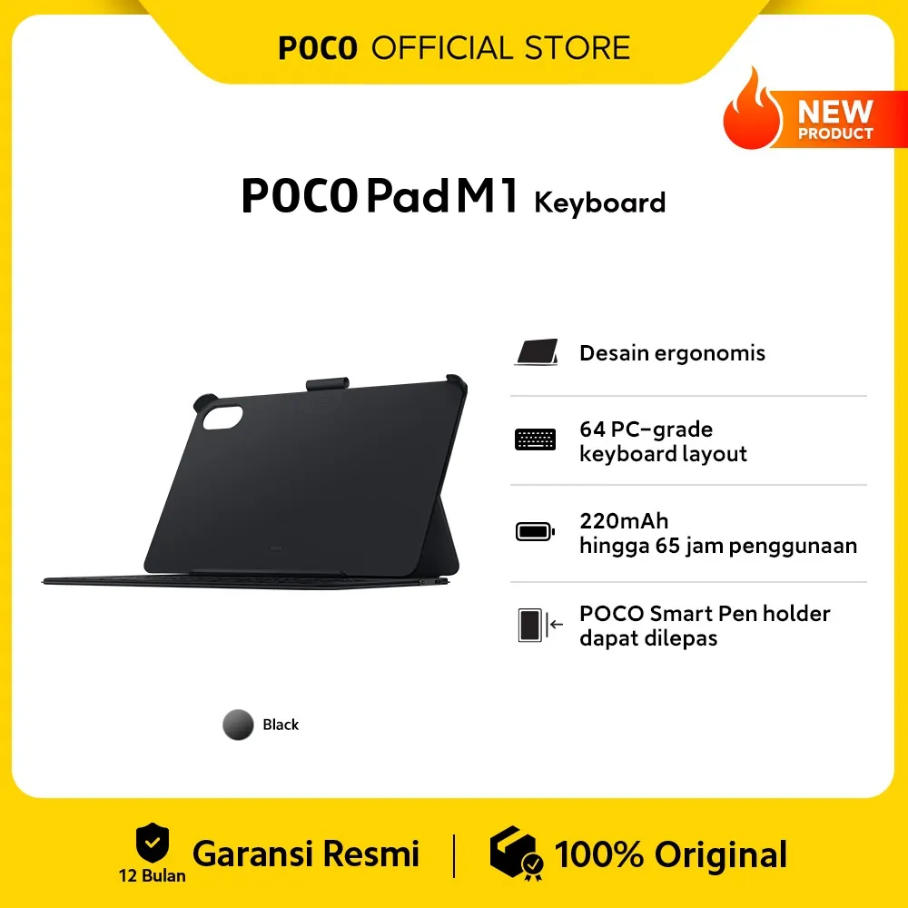 POCO Pad M1 Keyboard | Desain ergonomis | 64 PC-grade keyboard layout | 220mAh hingga 65 jam penggunaan | POCO smart pen holder dapat dilepas [Official Store]