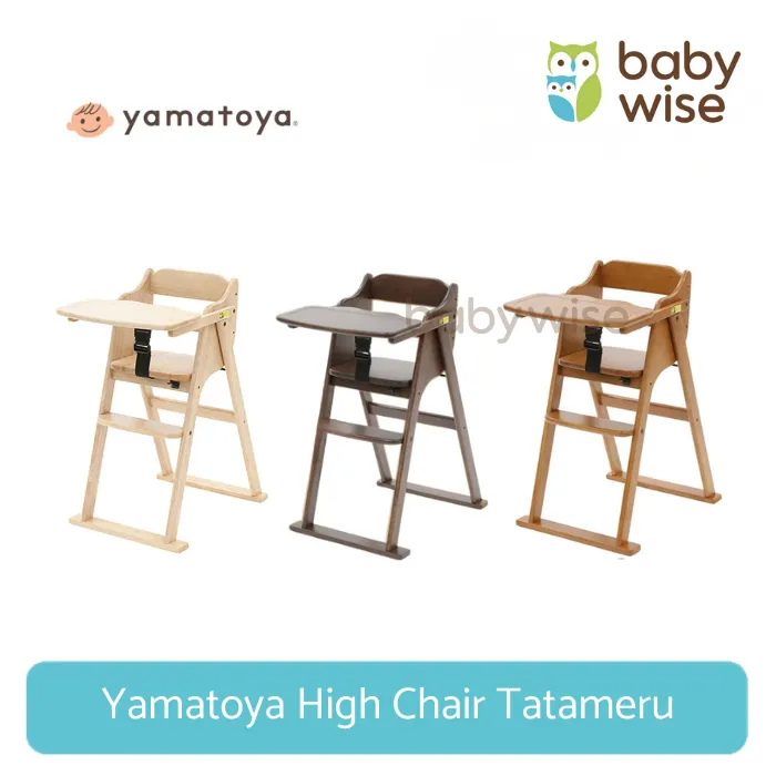 Yamatoya Tatameru High Chair - Kursi Makan Kayu Tatameru Anak Bayi Foldable
