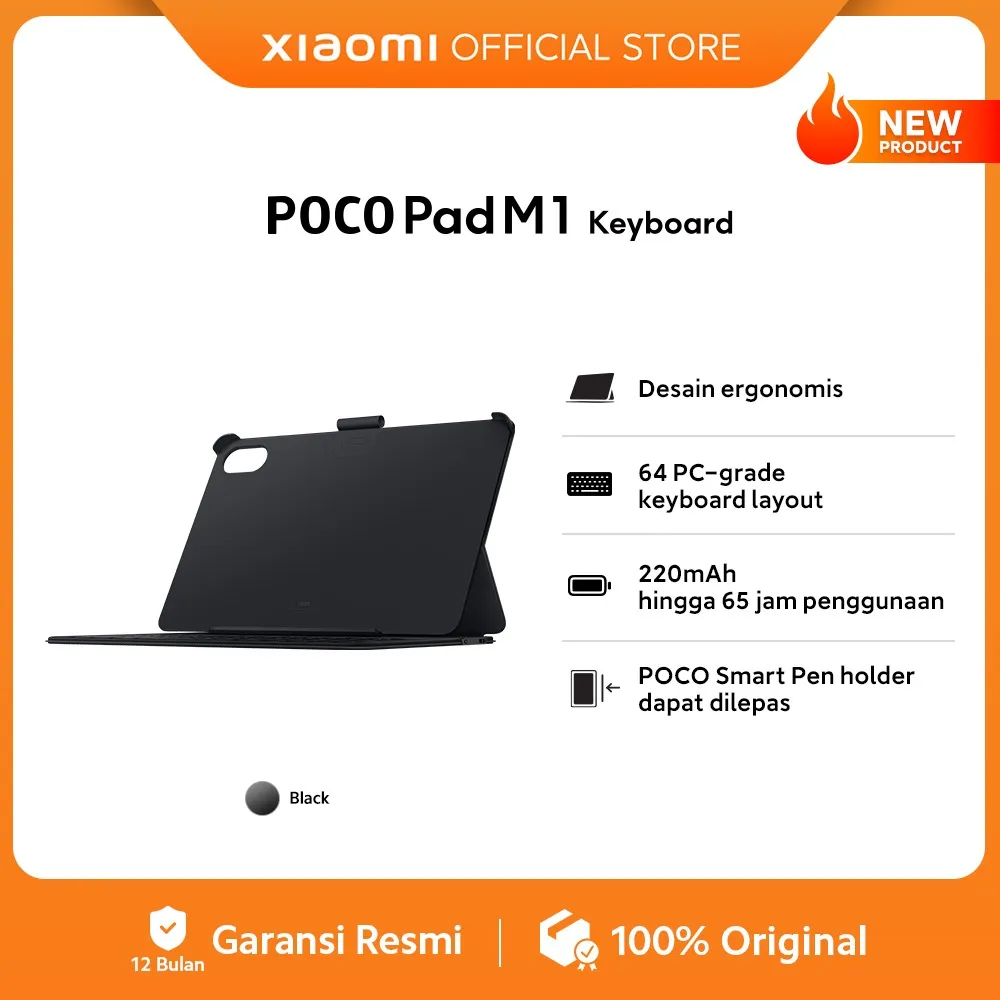 POCO Pad M1 Keyboard | Desain ergonomis | 64 PC-grade keyboard layout | 220mAh hingga 65 jam penggunaan | POCO smart pen holder dapat dilepas [Official Store]