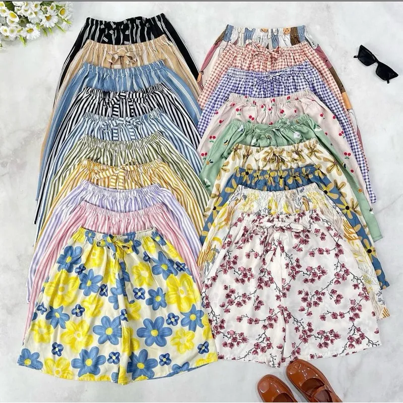 Promo Paket 6pcs celana pendek wanita hommy rayon premium jumbo  short pants
