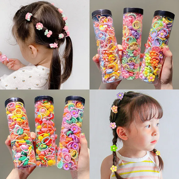 IKAT  RAMBUT KARET ANAK PEREMPUAN 1 CUP ISI 20PCS KOREA WARNA-WARNI
