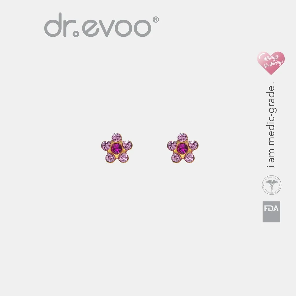 dr.evoo anting anti alergi - Pink Rose / Fuchia Blossom GP