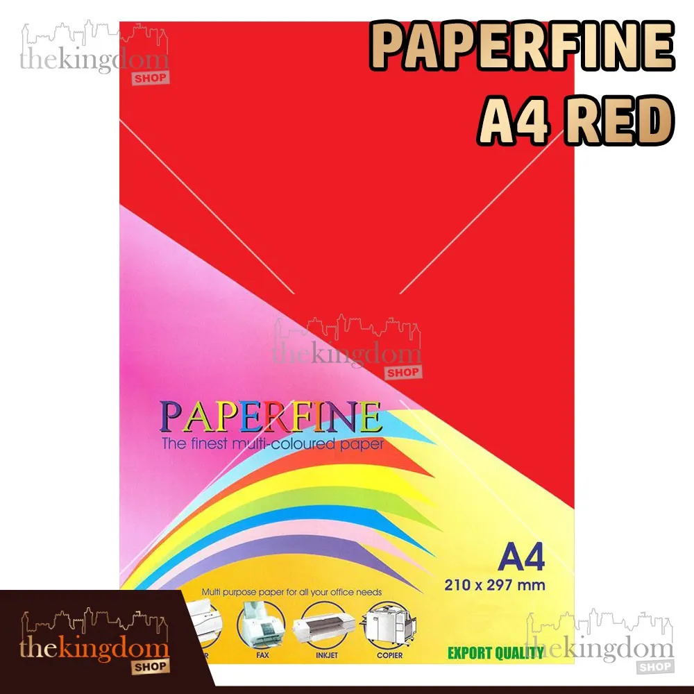 Paperfine Kertas HVS Warna A4 Red Merah Isi 100 Lembar Kode Warna 250