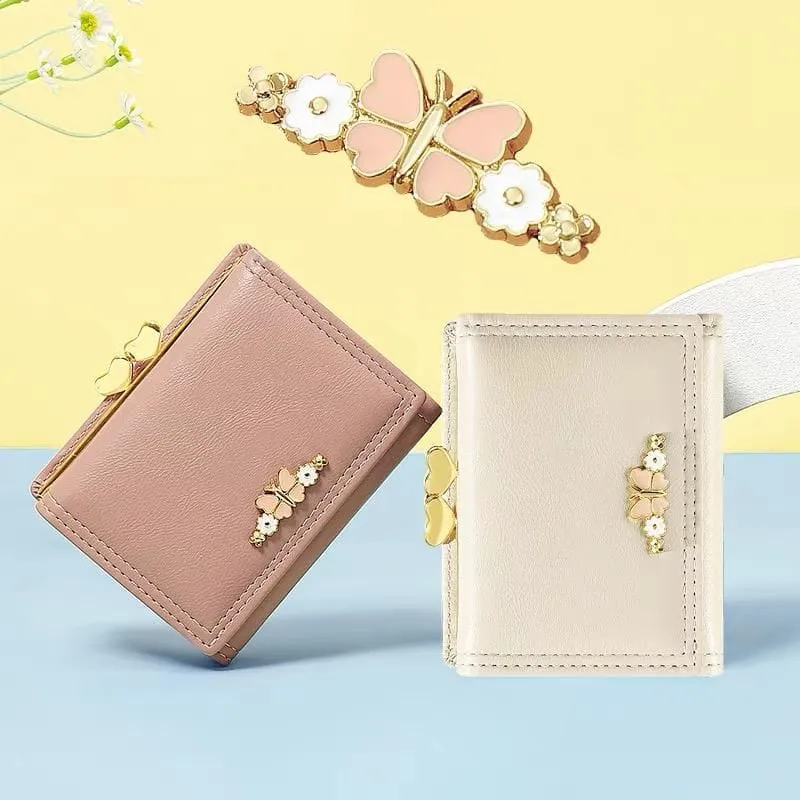 Dompet Lipat Kupu Kupu Korea Style Kulit PU Premium 100% PREMIUM