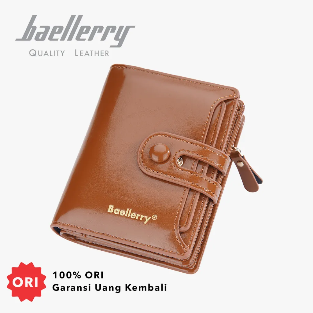 BAELLERRY N3255 Dompet Wanita Lipat Pendek Bahan Kulit PU Leather Premium BAEOS