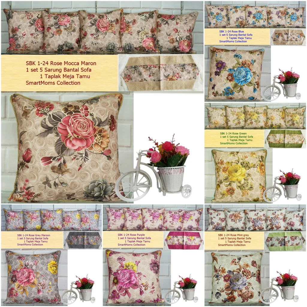 Sarung bantal sofa shabby / sbk set / sarung bantal kursi shabby Florentina Coklat
